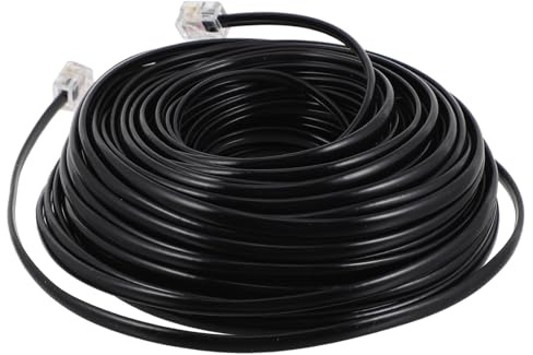 HOMOCONO Cavo di Collegamento Telefonico Rj11 6p4c Nero da 20 Metri in Rame e Pp per Estensione Telefono Fisso e Protezione Interfaccia in Sistemi Telefonici Domestici