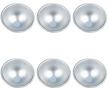 KONTONTY Set di 6 Formine in Lega di Alluminio per Dolci, Stampo Antiaderente Semisfera per Muffin e Budini, Strumento per Preparazioni Casalinghe