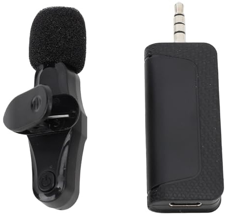 ZAICOLER Set di Microfoni Wireless con Riduzione del Rumore, Microfoni Lavalier Dal Suono Chiaro per Guide Turistiche in Live Streaming, Confezione da 2