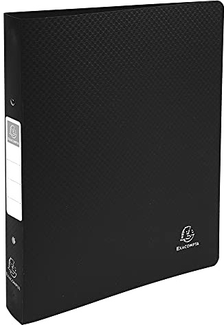 Exacompta 54391E Premium Ringbuch OPAK DIN A4 aus festem Kunststoff mit 2 Ringen 40 mm breit schwarz ideal für Schule und Büro Ringhefter Ringordner Ringbuchordner