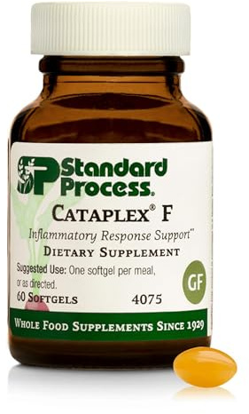 Standard Process Flax Oil Plus - Supplement with Vitamin B6 & Omega-3 Benefits - Supports Healthy Hair & Skin - Gluten-Free, Non-Dairy & Non-Soy - 60 Softgels (60 Servings)