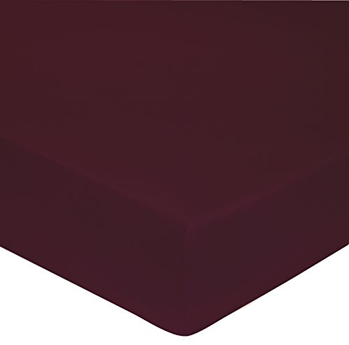 Blanc des Vosges Uni Percale Drap Housse Coton Cyclamen 140 x 190 Bonnet de 30 cm