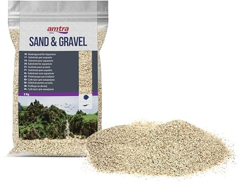 Amtra Ivory White Quartz - feinster weißer Quarz-Aquariensand, für Süß- oder Salzwasser, Körnung 0.8-1.2 mm, Menge 5 kg