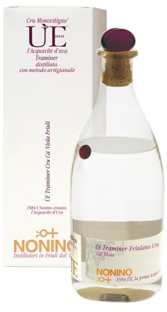 Distillerie Nonino, ÙE Acquavite d'Uva Cru Monovitigno Traminer - 500 ml | ÙE Acquavite d'Uva Nonino Cru Monovitigno Traminer Cà Viola, 43% vol, produzione limitatissima, bottiglie numerate.