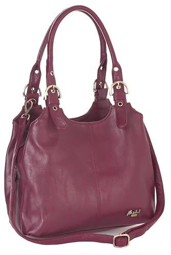 Mabel London Amelia Damen-Handtasche mit mehreren Fächern, mittlere Größe, mehrere Fächer mit langem Schultergurt Gr. One size, weinrot