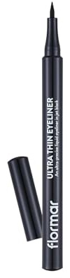 Flormar Ultra Thin Eye liner Black - Wasserfester Flüssig Eyeliner Schwarz mit ultra-dünner Filzspitze – Hochpigmentiert, semi-matt & langanhaltend – Präziser Eyeliner Wasserfest für feine Linien