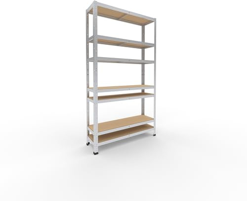 shelfplaza Home 180x100x30cm Schwerlastregal verzinkt mit 7 Böden x 125kg | Kellerregal · Lagerregal · Metallregal · Regale für Kellerraum · Steckregal · Abstellraum Regal