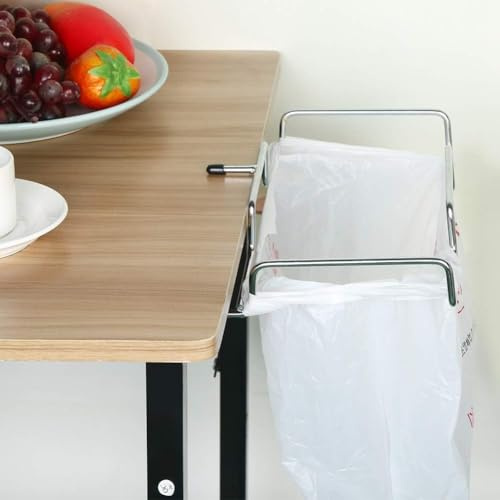 Trash Bag Holder, Iron Trash Can Bracket Lightweight Dustbin Cage Garbage Hanging Bag Holder Table Garbage Rack for Indoor Outdoor Kitchen BBQ Camping Use
