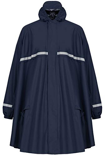 HOCK Poncho de pluie avec fermeture Éclair et manches - poncho de vélo imperméable et respirant - Avec capuche et réflecteurs - Housse de pluie pour homme et femme