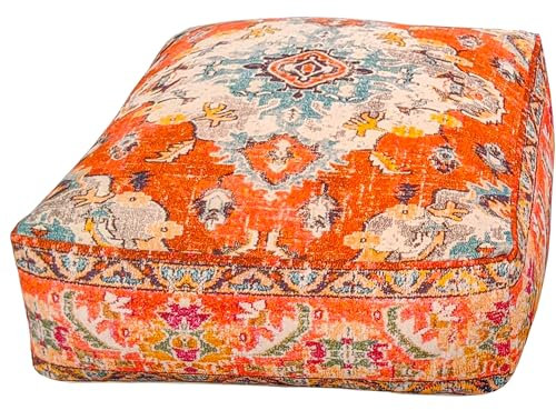 Mandala Life ART Bohemian Yoga Dekor Boden Kissenbezug - 60x20 cm - Quadratisch Meditation Kissenbezug - Bedruckter Baumwollte Hocker