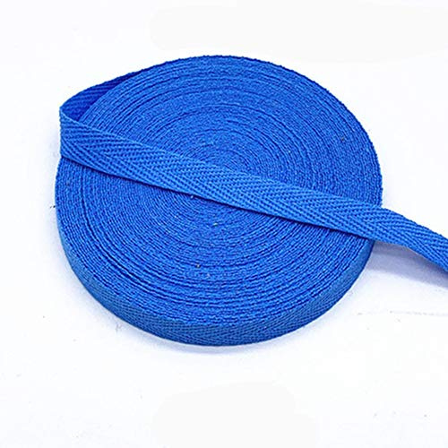 Egurs Nastro obliquo colorato in cotone, 45 m x 10 mm, morbido tessuto twill di cotone, per cucire, blu