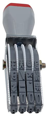 WANLIAN 4-Rad Firmenstempel Zahlenstempel multifunktional, kreativ, Rollendes Rad, personalisierte Zahlen, Gummi-Stempel, Symbol, Büro, Datumsstempel