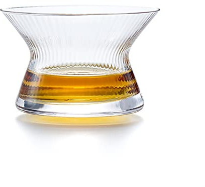 WMDSYGD Drinking Glasses Whiskey Glass Spin Slender Waist Crystal Snifter Spirit Whisky Bowl Cup Wine Tumbler Wineglass Handmade Beer Glasses (Capacity : 170ml, Color : 1 x Normal Packaging)