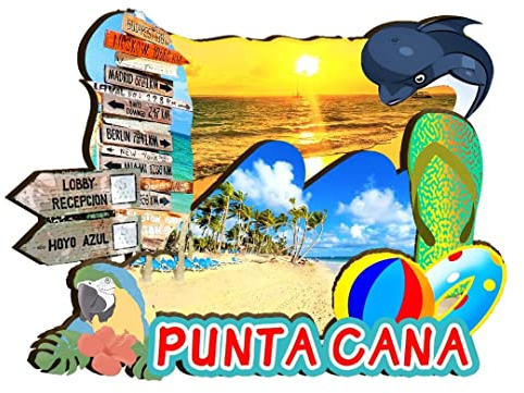 Punta Cana Dominikanische Republik Magnet Kühlschrankmagnet aus Holz, 3D-Sehenswürdigkeiten, Reise-Sammelstück, Souvenirs, Dekoration, handgefertigt, 2