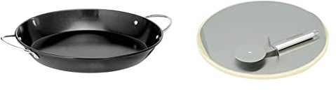 CAMPINGAZ Culinary Modular 2000015104 Paella Gris/Noir 35,5 x 8,5 x 36,15 cm & Culinary Modular 2000014582 Pierre à pizza Gris/Noir 32,96 x 4,76 x 33,56 cm