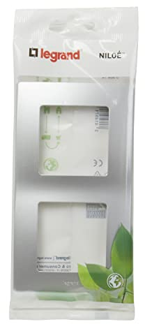 Legrand 396414 cadre ou plaque pour mécanisme Niloé 2 éléments aluminium