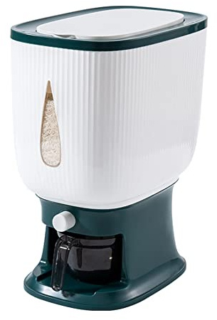Plouluyt 10Kg Automatic Rice Dispenser with Rinsing Cup Smart Rice Dispenser Rice Storage Rice Bucket Household Rice Box-A