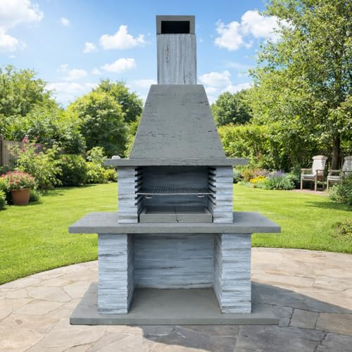 MASONRY BARBEQUE K15 TRYTON GREY BBQ GARDEN OUTDOOR CHARCOAL GRILL