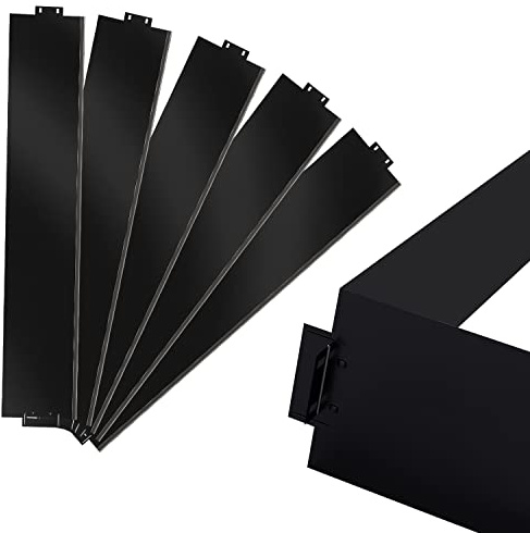 Sonnewelt Rasenkante Metall Beetumrandungen Rasenkante Verzinkt Rasenkantenblech 5m 10m 15m 20m 25m 30m 35m 40m 45m 50m Mähkante Palisade, Schwarz (Länge 10m - Höhe 18cm)
