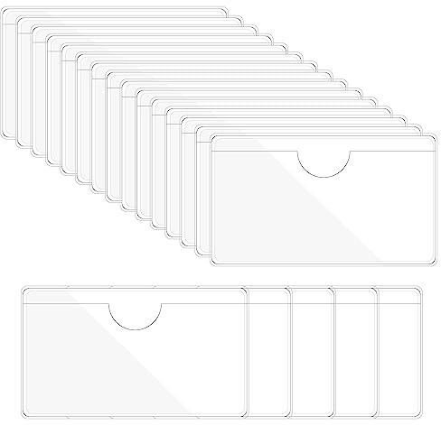 PATIKIL 20 Pack Selbstkleber Index Karte Taschen 1.8x3 Plastik Klar | Etikett Halterung, mit Oben Offen Haftbar Tasche Hülsen, für Visitenkarten Hinweis Karten