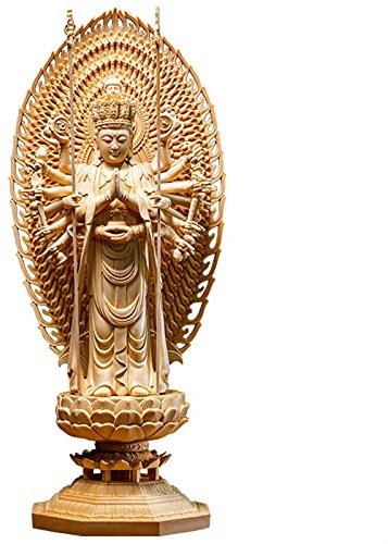 LEVINE Wohnzimmerdekoration – Tausend Hände Guanyin Holz Geschnitzte Figur Buddha Statue kanadische Zypresse Holz Heimdekoration chinesische Dekoration Ornament Skulptur