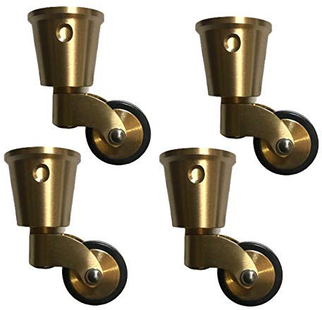ruedas de latón ruedas giratorias ruedas de goma Plateers Juego de 4 ruedas de latón macizo, ruedas giratorias de goma, giratorio de muebles de estilo antiguo, estilo redondo, for sofás, muebles peque