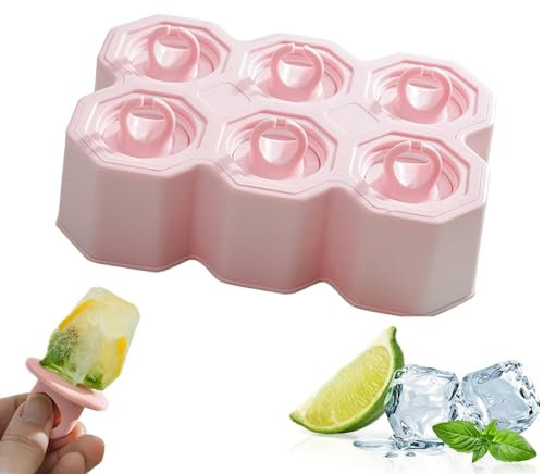 Juego de moldes caseros para helados - Moldes de paletas - Moldes de congelador reutilizables - 6 rejillas, moldes de hielo, Easy Release Ice Pop Maker para helados congelados