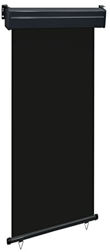 ShGaxin Balkon-Seitenmarkise, Windschutz, Seitenmarkise, Sichtschutz Ausziehbar, Seitenwandmarkiese, 100 × 250 cm Schwarz