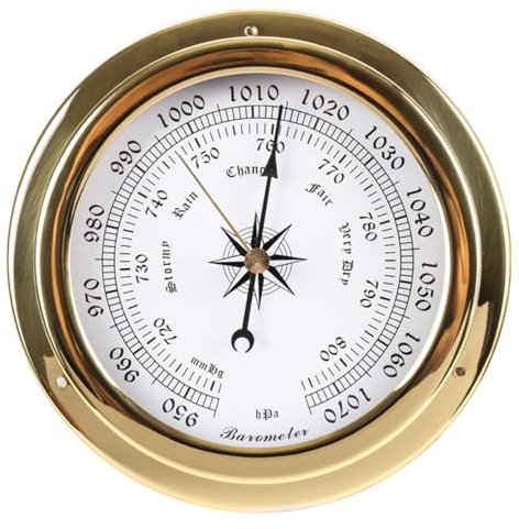 YRTHFJTJ Barometro analogico, barometro, barometro a parete da 145 mm, barometri for la casa, stazione meteorologica for interni ed esterni (non richiede batteria)