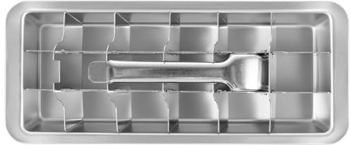 Stainless Steel Ice Cube Tray 18 Slot Removable Ice Cube Maker with Handle Easy to Release Ice Cube Tray Efficient Ice Cube Maker for Ice Cubes