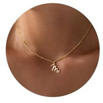 TINGN Gold Kette Damen Mädchen - 14K Gold Vergoldet Herz Kette mit Buchstaben M Halskette Damen Kinder Schmuck Personalisierte Herzkette Teenager Mädchen Geschenke 6,7,8,9,10,11,12 Jahre