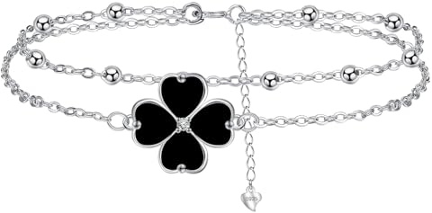 J.MUEN Fußkettchen Silber 925 für Damen, Sommer Strand Schmuck Geschenk für Damen Mädchen, Verstellbare Fußkette 22+4cm