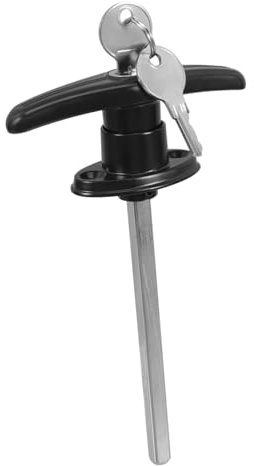 NUOBESTY Garage Door T-Handle Lock Zinc Alloy Security Accessory for Sheds Playhouses and Outdoor Buildings Long Shaft Manual Lock with Key for Enhanced Safety