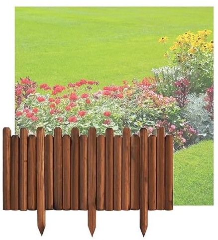 Clôture de jardinière en bois durable avec bordure décorative imperméable pour jardin et aménagement paysager extérieur (120 x 55 cm, 4 pièces)