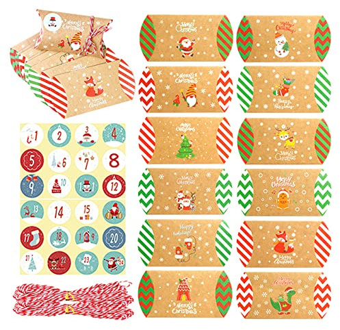 Kleine Weihnachtsschachteln, Kissenschachteln, Kraftpapier, Süßigkeiten, Schmuckkästchen, Weihnachtsfeier, Gastgeschenk, Party-Dekoration, Lieferschachteln