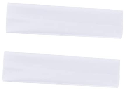 WOONEKY 2 Stück Yoga Stirnband Elastisches Sport Schwitzband Dehnbares Weißes Breites Haarband Für Fitness Yoga Tanz