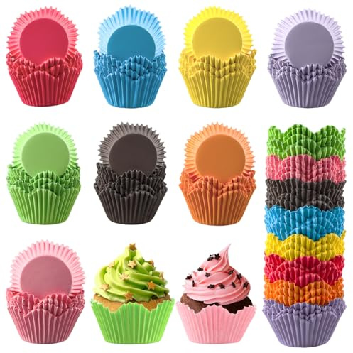XIMEY engångsmuffinsformar av papper, cupcake-bakformar (blomform)