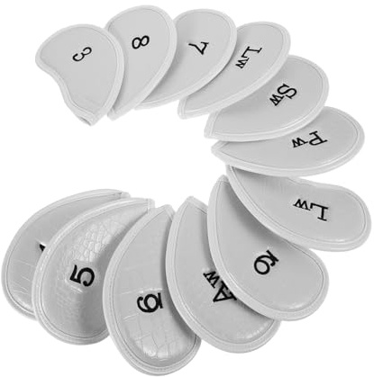 ERINGOGO 12pcs Pu Golf Club Head Covers Iron Golf Club Protector Universal Fit for Outdoor Play