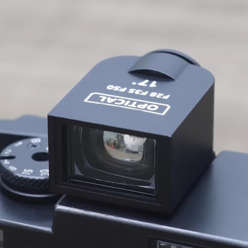 Optical Viewfinder, 17° External Mini Finder with Precise Framelines for Digital/Film Cameras, Universal Cold Shoe Mount, Vintage Film-era Shooting