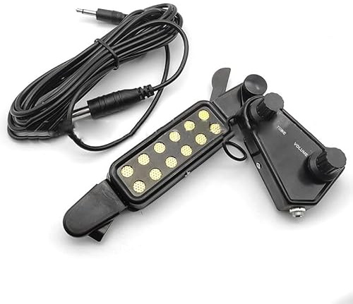 CHEOTIME Schallloch-Tonabnehmer für Akustikgitarre, 12 Schallloch-Gitarren-Tonabnehmer, akustischer elektrischer Wandler für Akustikgitarre, magnetischer Vorverstärker mit Klang-