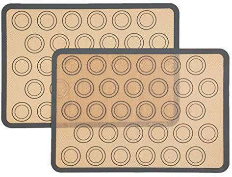 2 tappetini antiaderenti in silicone per forno, pasticceria, dessert, con forma rotonda stampata, per macaron, utensili da cucina