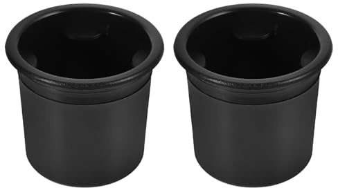 Healeved Portavasos para Autocaravana 2 Unidades Soporte de Plástico Negro 90X80Mm Insertos para Portavasos de Coche y Sofá Organizador Multiusos para Asiento Reposabrazos Reutilizable