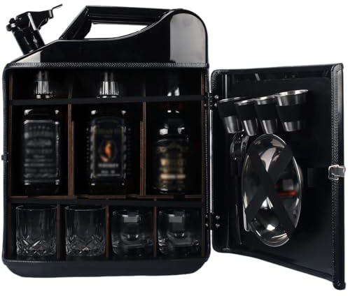 QYMLSH Weihnachts-Jerry-Jar-Bar – Mit Elastischen Bändern Und Glashalter, Sicherem Doppelschlüsselschloss Griff | Perfekt Für Hausbars, Camping Gartenpartys (20 Liter)(Black)