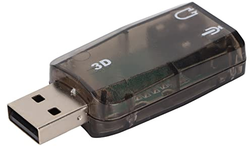 RASTKY Adaptador de Tarjeta de Sonido USB con Capacidad de Procesamiento de 5.1 Canales, Tarjeta de Sonido USB 2.0 a 3D para PC con, Adaptador de Externo Portátil para Amantes de la Música