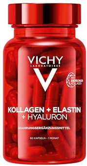 Vichy Liftactiv Suplemento de Colágeno para suavizar la apariencia de las arrugas, tonificar el cuerpo y reafirmar las uñas, para hombres y mujeres, 60 cápsulas.