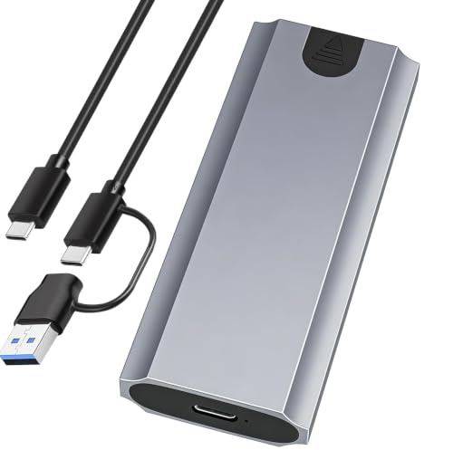 Carcasa SSD M2 NVME, Adaptador USB C a NVME sin Herramientas, | USB C 3.2 Gen 2, Soporte 2230/2242/2260/2280 M.2 NVME/SATA SSD de M-Key O M+B Key con USB C-C Y USB a -C Cables (Not SATA)