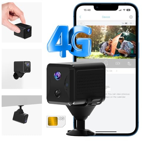 UCOCARE Telecamera con SIM, 2K Mini Telecamera senza WiFi con SIM 4G