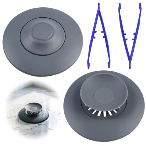 Pyralidsg 2 Pezzi Tappo di Scarico, Tappo Lavandino Bagno in Silicone, Isolare gli Odori, Tappi Vasca da Bagno Universali, Tappi di Scarico per Lavandini, Vasche da Bagni e Lavandini