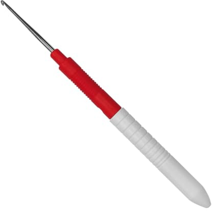 Addi Fine Steel Crochet Hook with Handle, Metal, Silver, 0.75mm