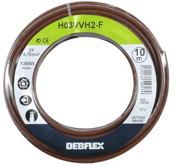 Debflex 155326 Spule HO3VVH2-F 2 x 0,75, 10 m, braun